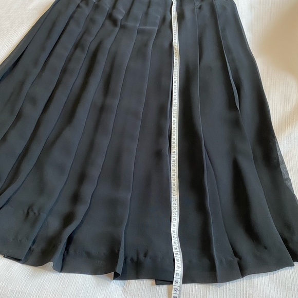Lisa Ho Pleated Midi Maxi Skirt Lined Gold Button Detail Size 12 Career Evening - Picture 9 of 11